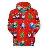 Christmas Santa Claus Casual Hoodies Sports Xmas 3D Graphic Streetwear Tracksuit Jumper for Kids Adults