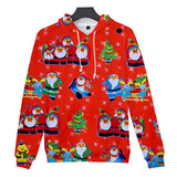 Christmas Santa Claus Casual Hoodies Sports Xmas 3D Graphic Streetwear Tracksuit Jumper for Kids Adults