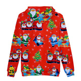 Christmas Santa Claus Casual Hoodies Sports Xmas 3D Graphic Streetwear Tracksuit Jumper for Kids Adults