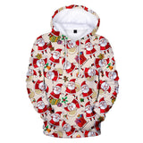 Christmas Santa Claus Casual Hoodies Sports Xmas 3D Graphic Streetwear Tracksuit Jumper for Kids Adults