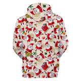 Christmas Santa Claus Casual Hoodies Sports Xmas 3D Graphic Streetwear Tracksuit Jumper for Kids Adults