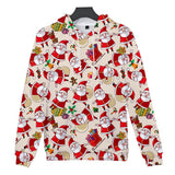 Christmas Santa Claus Casual Hoodies Sports Xmas 3D Graphic Streetwear Tracksuit Jumper for Kids Adults