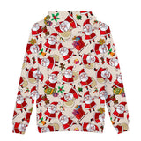 Christmas Santa Claus Casual Hoodies Sports Xmas 3D Graphic Streetwear Tracksuit Jumper for Kids Adults