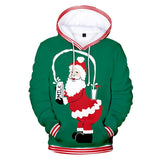 Christmas Santa Claus Casual Hoodies Sports Xmas 3D Graphic Streetwear Tracksuit Jumper for Kids Adults