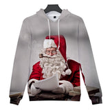 Christmas Santa Claus Casual Hoodies Sports Xmas 3D Graphic Streetwear Tracksuit Jumper for Kids Adults
