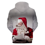 Christmas Santa Claus Casual Hoodies Sports Xmas 3D Graphic Streetwear Tracksuit Jumper for Kids Adults