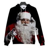 Christmas Santa Claus Casual Hoodies Sports Xmas 3D Graphic Streetwear Tracksuit Jumper for Kids Adults