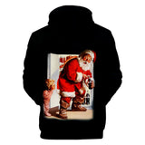 Christmas Santa Claus Casual Hoodies Sports Xmas 3D Graphic Streetwear Tracksuit Jumper for Kids Adults