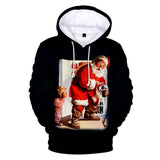Christmas Santa Claus Casual Hoodies Sports Xmas 3D Graphic Streetwear Tracksuit Jumper for Kids Adults