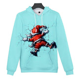 Christmas Santa Claus Casual Hoodies Sports Xmas 3D Graphic Streetwear Tracksuit Jumper for Kids Adults