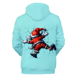 Christmas Santa Claus Casual Hoodies Sports Xmas 3D Graphic Streetwear Tracksuit Jumper for Kids Adults