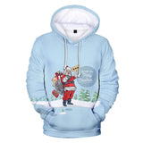 Christmas Santa Claus Casual Hoodies Sports Xmas 3D Graphic Streetwear Tracksuit Jumper for Kids Adults