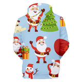Christmas Santa Claus Casual Hoodies Sports Xmas 3D Graphic Streetwear Tracksuit Jumper for Kids Adults