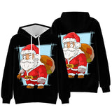 Christmas Santa Claus Casual Hoodies Sports Xmas 3D Graphic Streetwear Tracksuit Jumper for Kids Adults