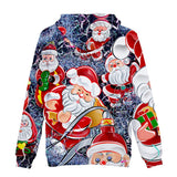 Christmas Santa Claus Casual Hoodies Sports Xmas 3D Graphic Streetwear Tracksuit Jumper for Kids Adults
