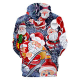 Christmas Santa Claus Casual Hoodies Sports Xmas 3D Graphic Streetwear Tracksuit Jumper for Kids Adults
