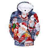 Christmas Santa Claus Casual Hoodies Sports Xmas 3D Graphic Streetwear Tracksuit Jumper for Kids Adults