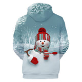 Christmas Snowman Casual Hoodies Sports Xmas 3D Graphic Streetwear Tracksuit Jumper for Kids Adults