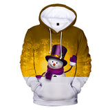 Christmas Snowman Casual Hoodies Sports Xmas 3D Graphic Streetwear Tracksuit Jumper for Kids Adults