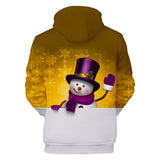 Christmas Snowman Casual Hoodies Sports Xmas 3D Graphic Streetwear Tracksuit Jumper for Kids Adults