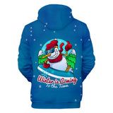 Christmas Snowman Casual Hoodies Sports Xmas 3D Graphic Streetwear Tracksuit Jumper for Kids Adults