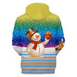 Christmas Snowman Casual Hoodies Sports Xmas 3D Graphic Streetwear Tracksuit Jumper for Kids Adults