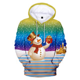 Christmas Snowman Casual Hoodies Sports Xmas 3D Graphic Streetwear Tracksuit Jumper for Kids Adults