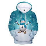 Christmas Snowman Casual Hoodies Sports Xmas 3D Graphic Streetwear Tracksuit Jumper for Kids Adults