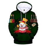 Christmas Snowman Casual Hoodies Sports Xmas 3D Graphic Streetwear Tracksuit Jumper for Kids Adults