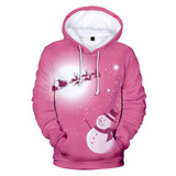 Christmas Snowman Casual Hoodies Sports Xmas 3D Graphic Streetwear Tracksuit Jumper for Kids Adults