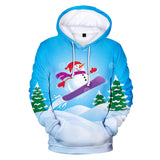 Christmas Snowman Casual Hoodies Sports Xmas 3D Graphic Streetwear Tracksuit Jumper for Kids Adults