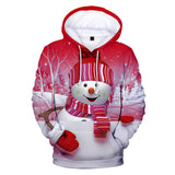Christmas Snowman Casual Hoodies Sports Xmas 3D Graphic Streetwear Tracksuit Jumper for Kids Adults