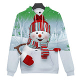 Christmas Snowman Casual Hoodies Sports Xmas 3D Graphic Streetwear Tracksuit Jumper for Kids Adults