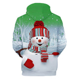 Christmas Snowman Casual Hoodies Sports Xmas 3D Graphic Streetwear Tracksuit Jumper for Kids Adults