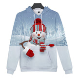 Christmas Snowman Casual Hoodies Sports Xmas 3D Graphic Streetwear Tracksuit Jumper for Kids Adults