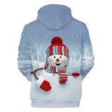Christmas Snowman Casual Hoodies Sports Xmas 3D Graphic Streetwear Tracksuit Jumper for Kids Adults