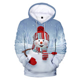 Christmas Snowman Casual Hoodies Sports Xmas 3D Graphic Streetwear Tracksuit Jumper for Kids Adults