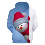 Christmas Snowman Casual Hoodies Sports Xmas 3D Graphic Streetwear Tracksuit Jumper for Kids Adults