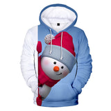 Christmas Snowman Casual Hoodies Sports Xmas 3D Graphic Streetwear Tracksuit Jumper for Kids Adults