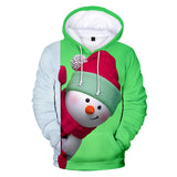 Christmas Snowman Casual Hoodies Sports Xmas 3D Graphic Streetwear Tracksuit Jumper for Kids Adults