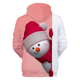 Christmas Snowman Casual Hoodies Sports Xmas 3D Graphic Streetwear Tracksuit Jumper for Kids Adults