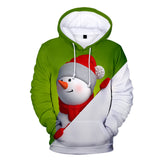 Christmas Snowman Casual Hoodies Sports Xmas 3D Graphic Streetwear Tracksuit Jumper for Kids Adults