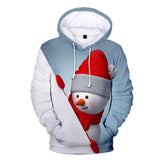 Christmas Snowman Casual Hoodies Sports Xmas 3D Graphic Streetwear Tracksuit Jumper for Kids Adults