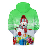 Christmas Snowman Casual Hoodies Sports Xmas 3D Graphic Streetwear Tracksuit Jumper for Kids Adults