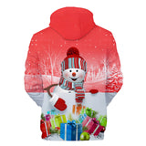 Christmas Snowman Casual Hoodies Sports Xmas 3D Graphic Streetwear Tracksuit Jumper for Kids Adults