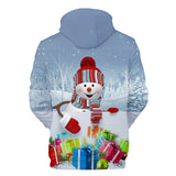 Christmas Snowman Casual Hoodies Sports Xmas 3D Graphic Streetwear Tracksuit Jumper for Kids Adults