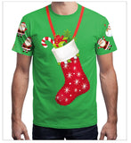 Christmas T-shirts Sports 3D Graphic Summer Top Tees for Kids Adults Xmas Gift