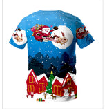 Christmas T-shirts Sports 3D Graphic Summer Top Tees for Kids Adults Xmas Gift
