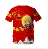 Christmas T-shirts Sports 3D Graphic Summer Top Tees for Kids Adults Xmas Gift