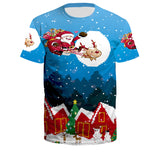 Christmas T-shirts Sports 3D Graphic Summer Top Tees for Kids Adults Xmas Gift